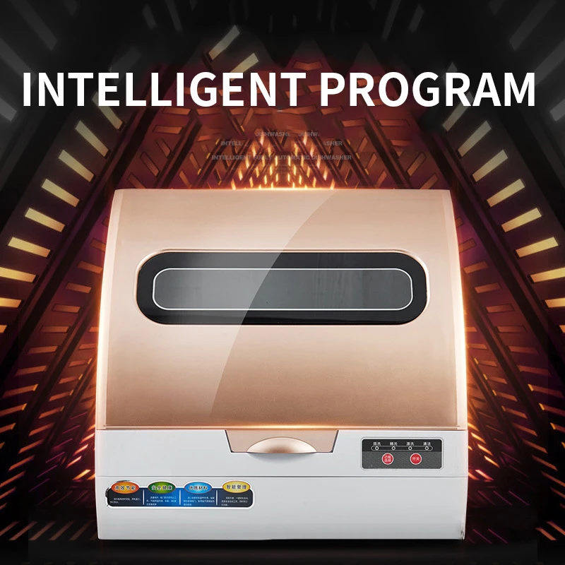 Mesin Pencuci Piring 800W Desktop Rumah Sterilisasi dan Pembersihan Sepenuhnya Otomatis Mesin Pencuci Piring Mini Terintegrasi 220V 50Hz