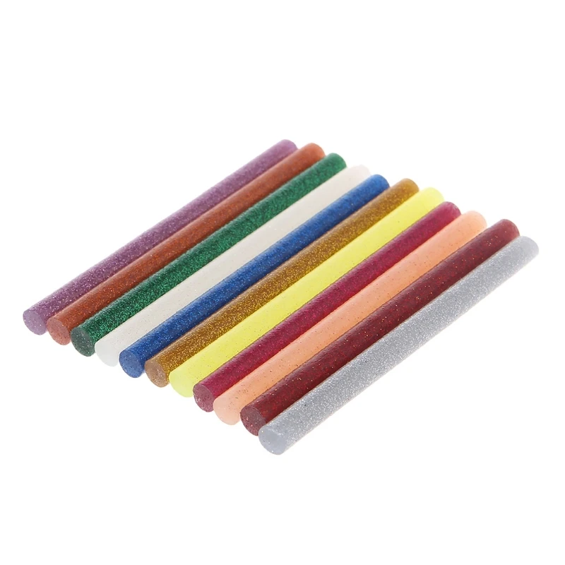 11pcs 7x100mm Hot Melt Glue Stick Mix Color Glitter Viscosity DIY Craft Toy Repair Tools