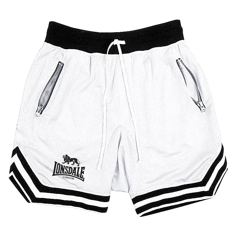 Lonsdale-pantalones cortos de algodón suave para hombre, ropa deportiva informal para correr, Vintage, holgada, para verano, novedad de 2024