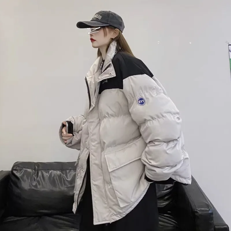 Autumn Winter Loose Jacket Short Coat Women Overcoat Solid Cotton-padded Clothes Female Parka Outerwear