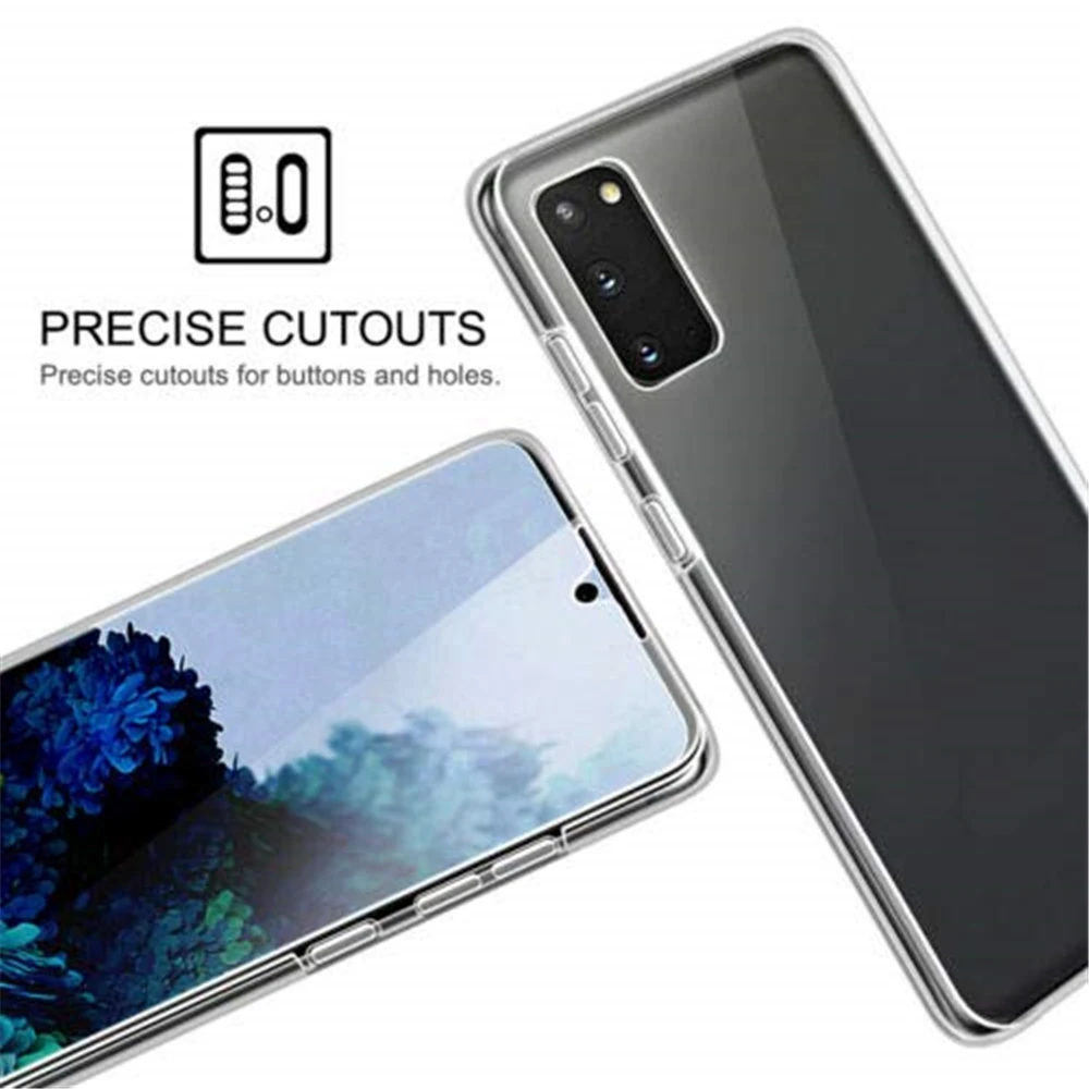 サムスンギャラクシーs22,s21,s23,s20,e,s10,s9,s8 plus,s7edge用の完全なクリア携帯電話カバー,360