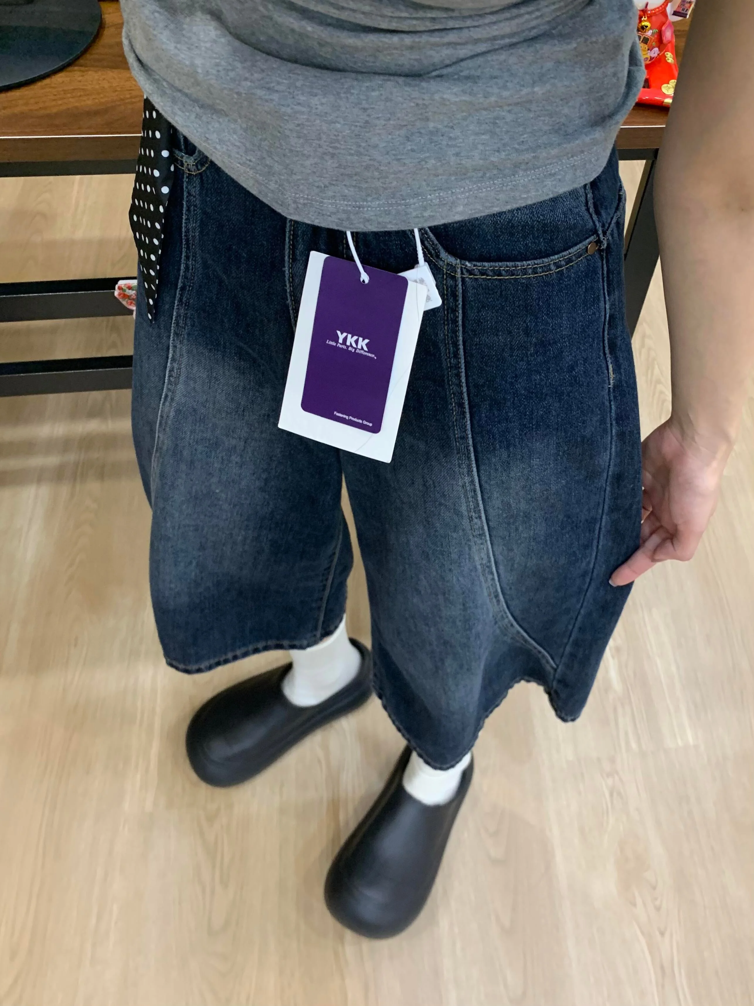 

Loose High Waist Blue American Style Seven-Five Denim Jeans Women Summer plus Size Straight Leg Wide Leg Mid-Length Pants