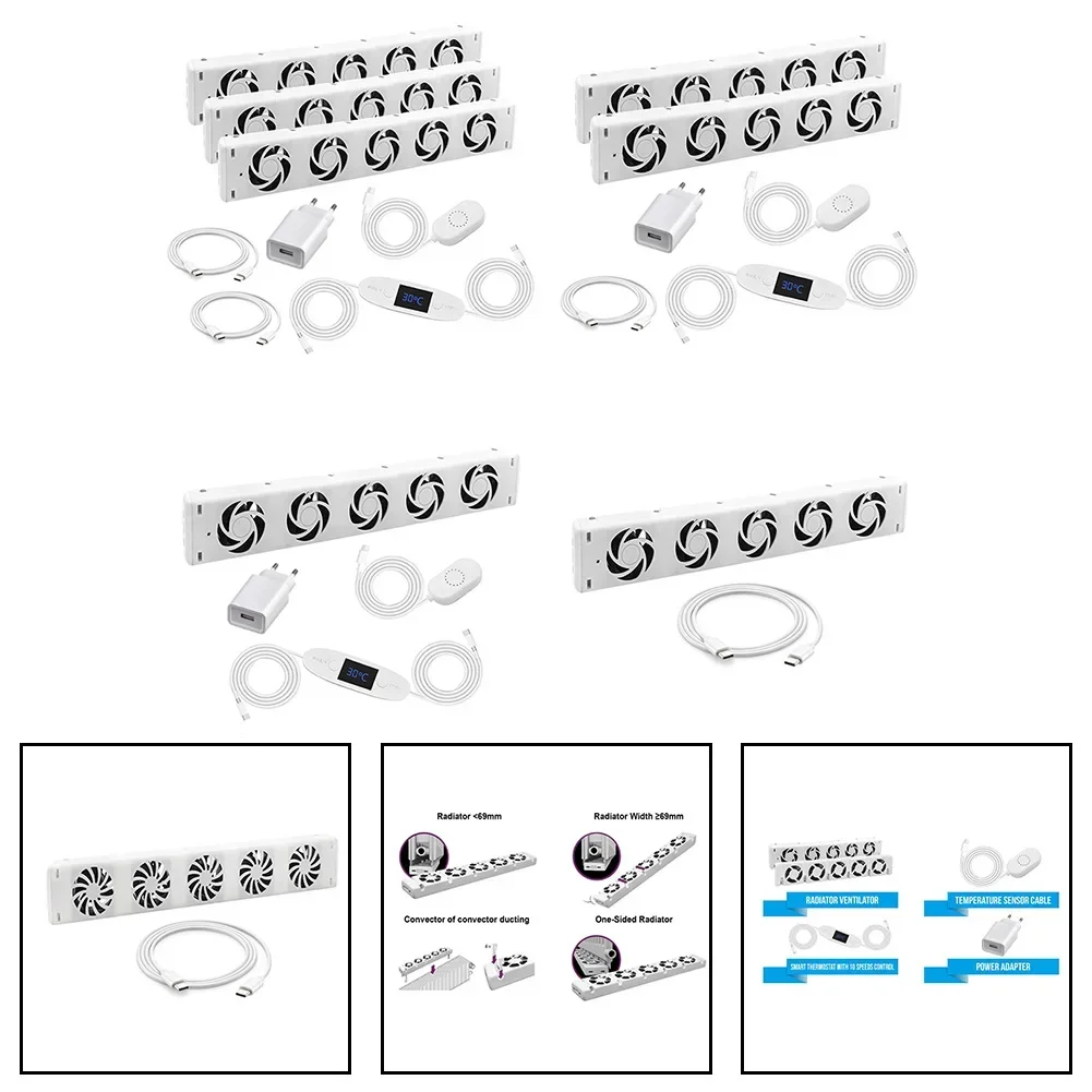 Upgrade 5.0 Radiator Fan For Smart Radiator Booster Extension Set Ventilator Fan Home Fireplace Fan Home Warm Heat Distributions