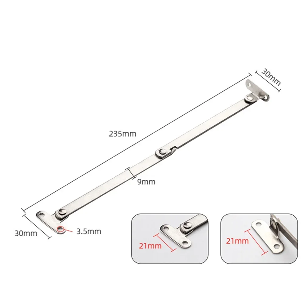 2PCS Door Stay Stainless Steel Cabinet Folding Pull Rod Cabinet Door Movable Lift Up Support For Door/Cabinet/Tatami Support