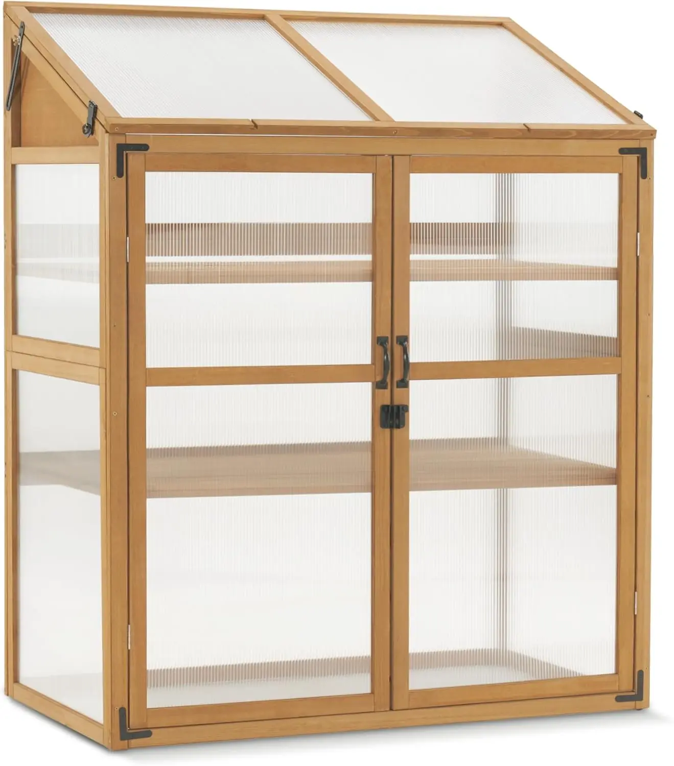 

Frame Greenhouse, Large Wooden Greenhouse Cabinet, Garden Cold Frame with Adjustable Shelves for Outdoor Indoor Use
