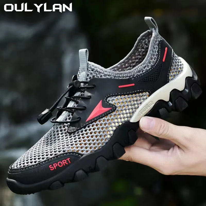 

Oulylan Climbing Wading Shoes Breathable Hiking Shoes Casual Soft Sole Lightweight Comfortable Mesh Anti-slip Walking Sneakers