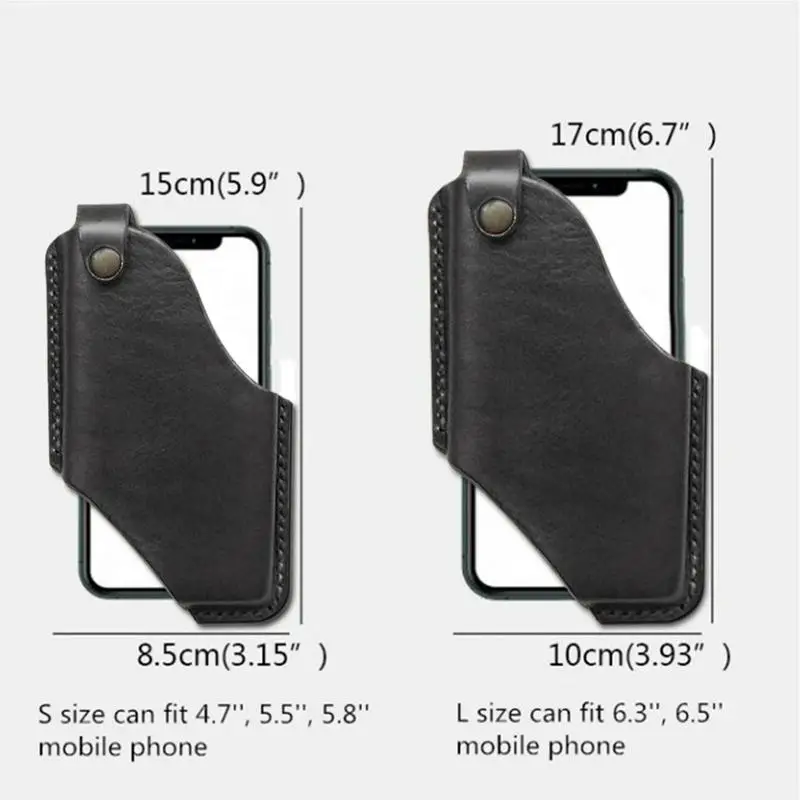 Leather Men Phone Case Pouch Belt Waist Bag For IPhone Cellphone LoopHolster Case Wallet Purse Waist Packs Phone Holder For Men