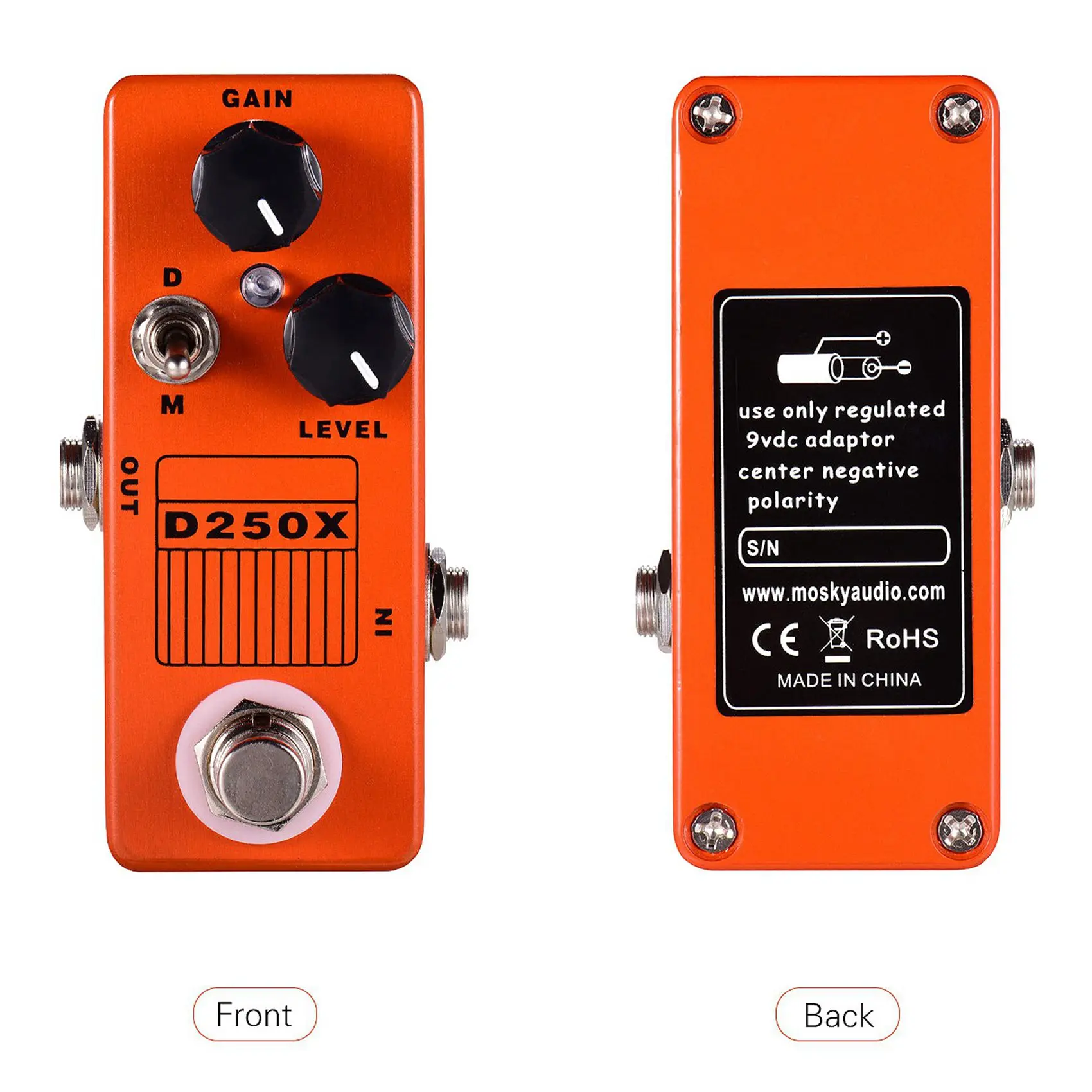 

A37Q-Mosky 2 Pcs Mini Guitar Effect Pedal, Black & Orange