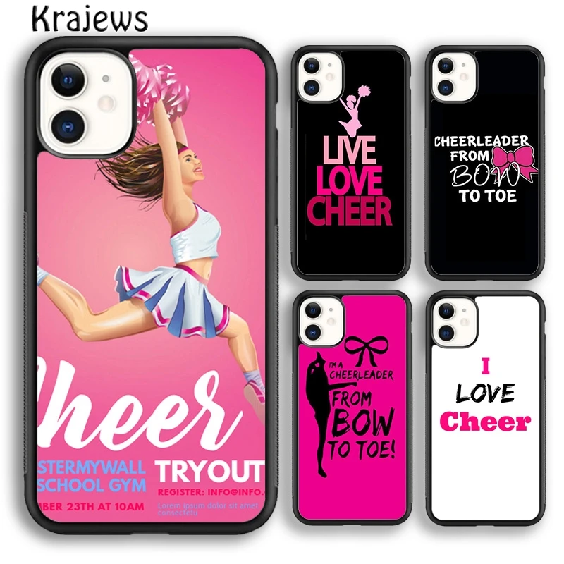 Krajews Cheerleader Cheer Pink Quote Phone Case Cover For iPhone 16 15 SE2020 14 6 7 8 plus 11 12 13 pro max coque Fundas