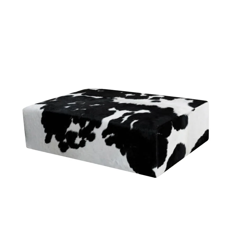 

Light luxury coffee table living room home simple design, sofa pedal ottoman milk cowhide retro stool