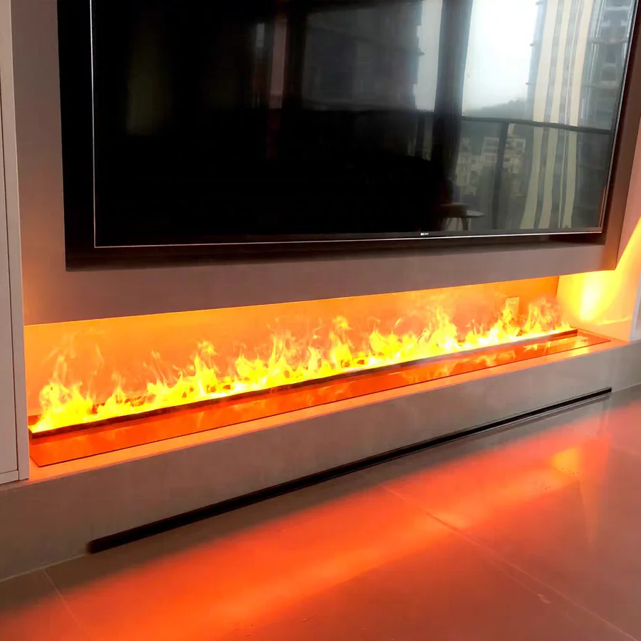 Holographic fireplace flame-like effect LED water vapor fireplace conforming to EU certification