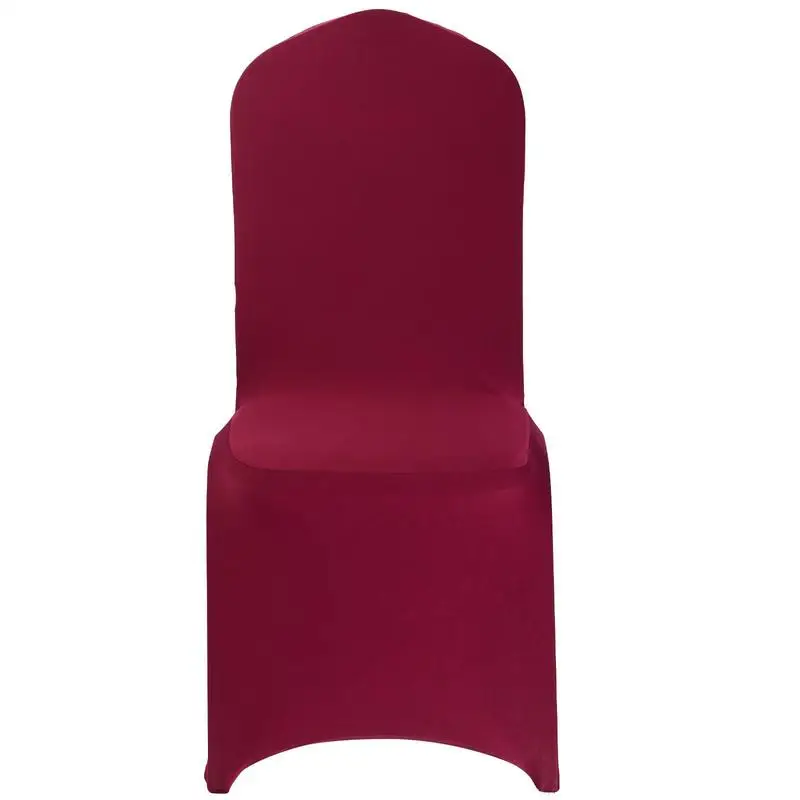 

50 Pcs Maroon Seating Protectors 20.08 x 17.72 x 37.4 inch For Wedding Party Dining Banquet, Polyester Spandex Stretch Elastic Material Flat-Front Universal Fit Slipcovers