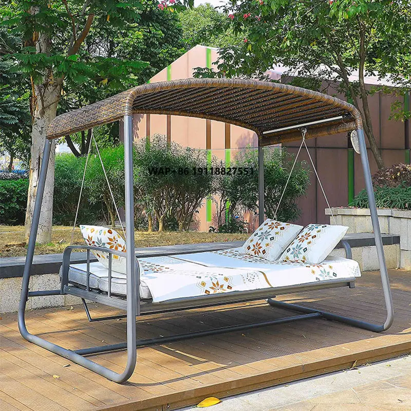 

Outdoor Courtyard Swing Rockers, Outdoor Garden Villa Solar-powered Home Internet-famous 4-person Swing Hanging Chairs, Hammocks