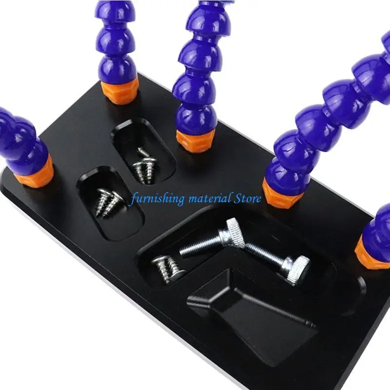 Y5GD 柔軟なヘルピングハンズはんだ付けサードハンドはんだ付けステーションツール 5 ヘルピングハンズ陽極酸化ベースエレクトロニクス修理用