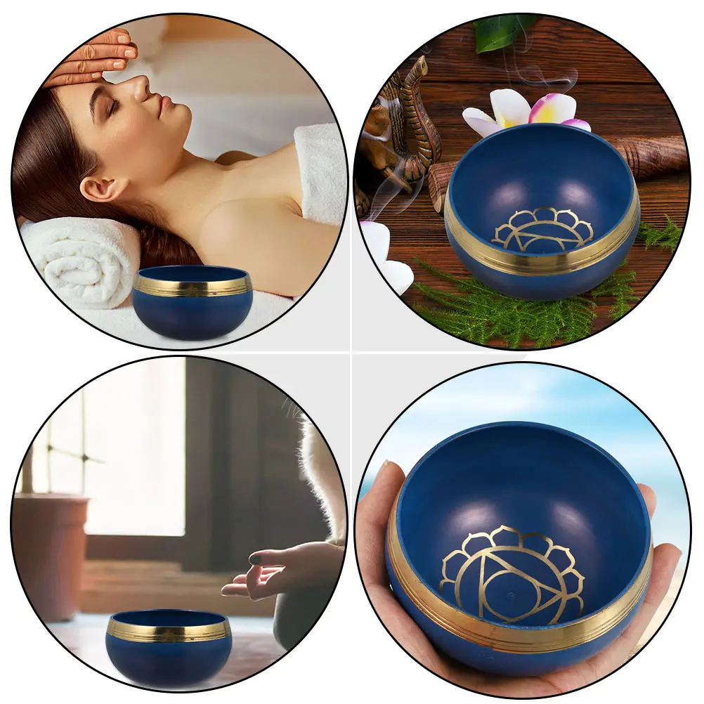 

1 Set Copper Qing Dharma Instrument Tibetan Singing Bowl Lightweight Meditation Sound Bowl Relaxation Instrument