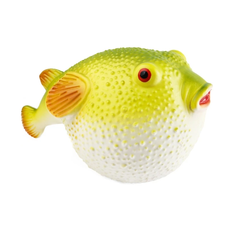 Soft Rubber Pufferfish Model Gift for Ocean Life Enthusiasts and Toy Collectors