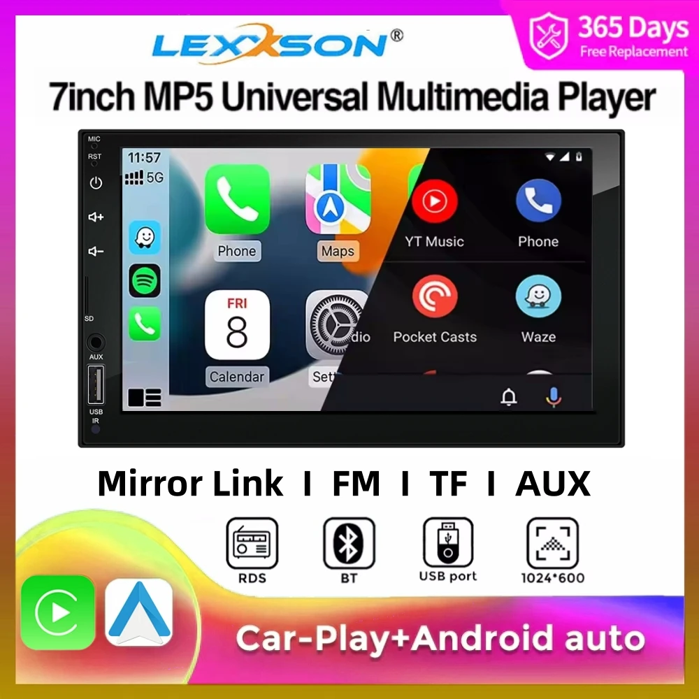 

2DIN 7inch Car Multimedia MP5 Video Player Wired CarPlay Android Auto Mirrorlink Touch Screen FM AUX Bluetooth USB Fast Charging