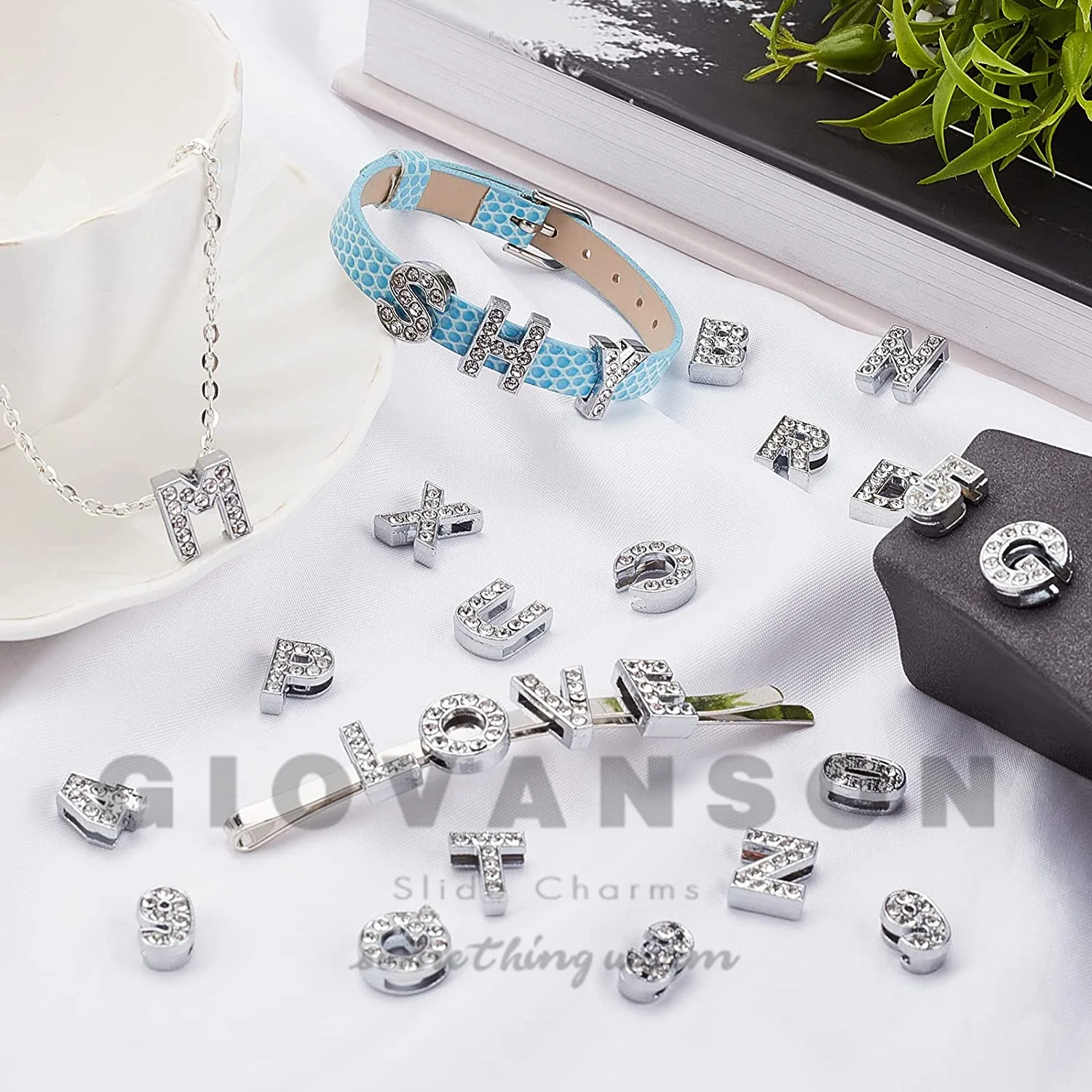 10mm Dia Brief Charms Für Armband Machen Frauen Schmuck DIY Zubehör Pet Kragen Keychain A-Z Strass Alphabet Geschenk