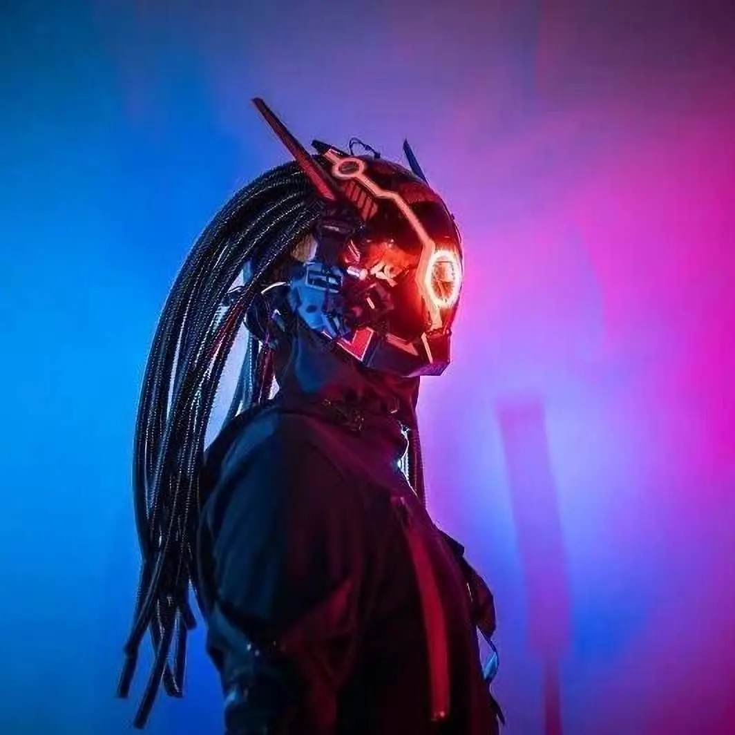 LED Seluruh Wajah คอสเพลย์ Interstellar Soliders นักรบแห่งอนาคต Punk Mask