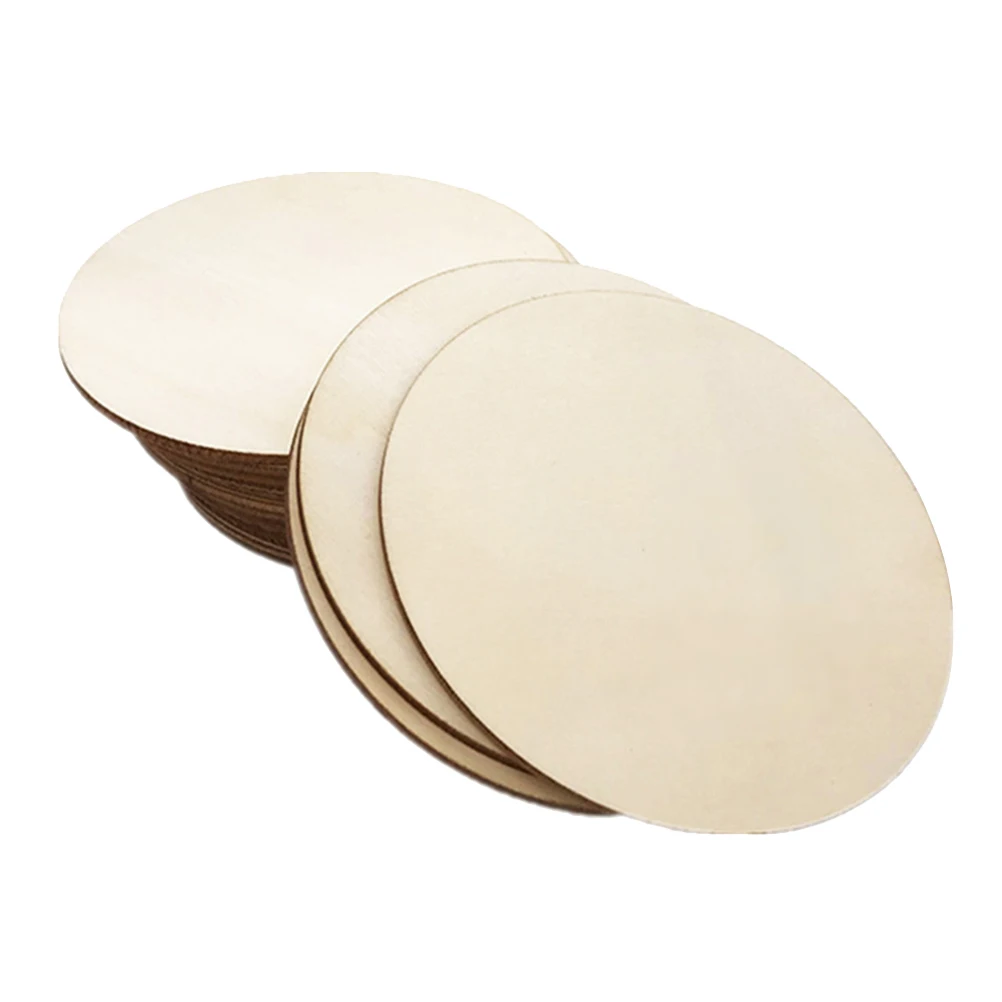 

20pcs Round Wooden Slices Blank Chips for Crafts Graffiti Painting Kids Party Holiday Decorations Sewing Tools Smooth