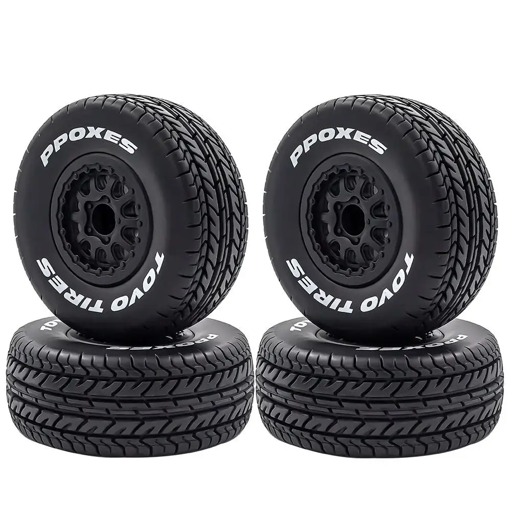 4 Stuks 112Mm 1/10 Korte Baan Truck Banden Tyre Wheel Met 12Mm Hex Voor Slash Arrma Senton Huanqi 727 Vkar 10sc Hpi Rc Auto