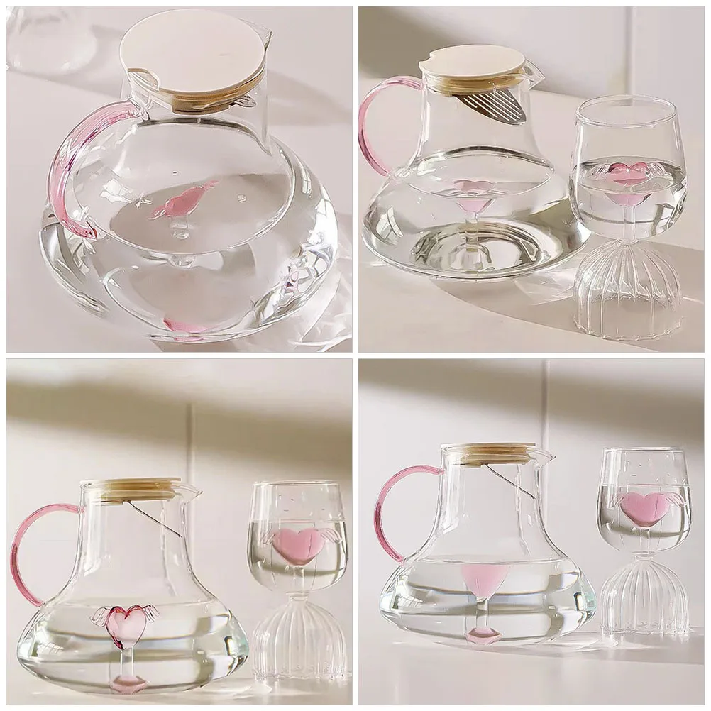 

Iced Tea Pitcher Juice Jug Large Transparent Water Jugs Beverage Glass with Lids