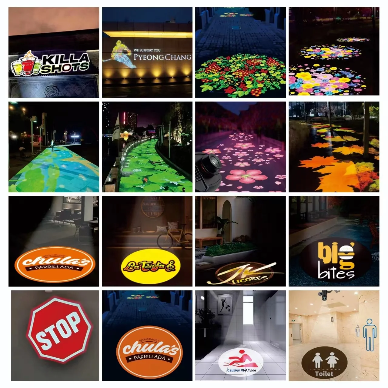 Proyector LED impermeable para exteriores, 100W/200W/300W, línea de advertencia, logotipo, luz coreana KC CE