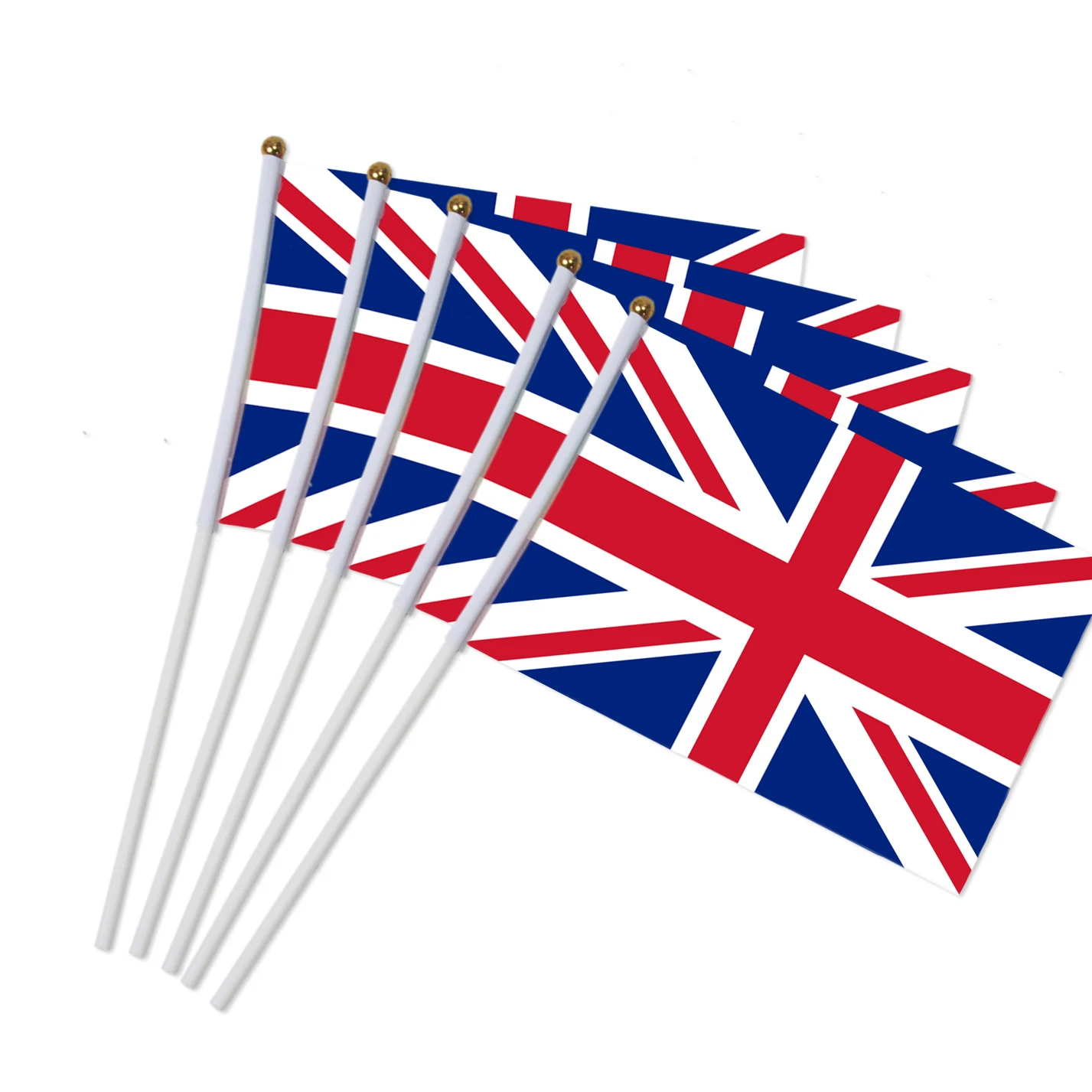 21*14cm England National Flag UK Flying Flag Britain United Kingdom Banner with Plastic Flagpoles hand waving flags 10pcs/pack