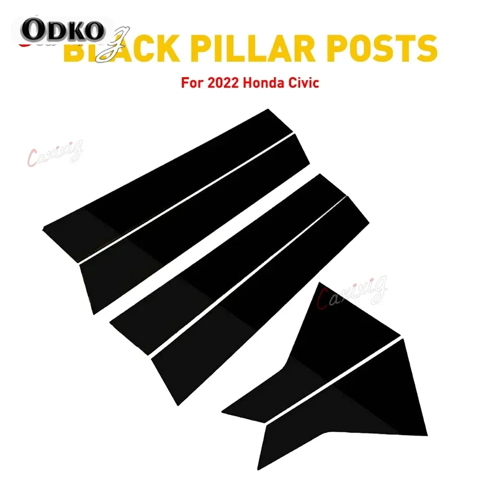 Car Mirror Door Window Pillar Posts Trim Cover Black For Honda Civic 2012 2013 2014 2015 2022 Decorative Sticker Accessories