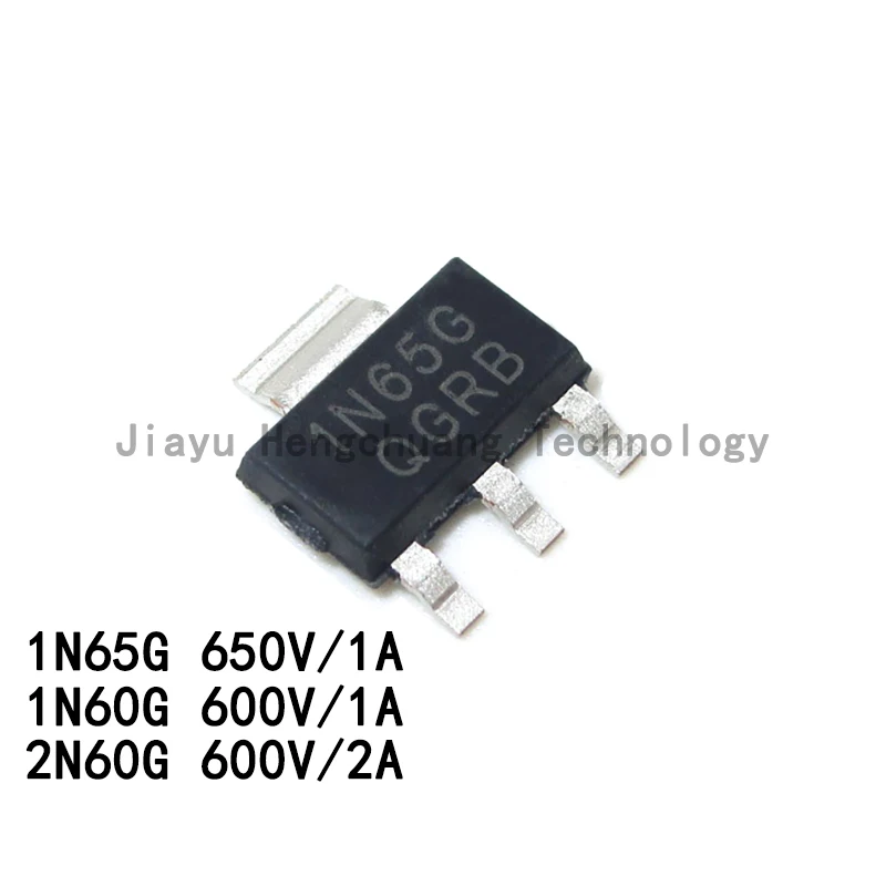 20pcs 1N60G 1N65G 1A 2N60G 2A SOT-223 N-Channel 600V/650V MOSFET Field Effect Tube