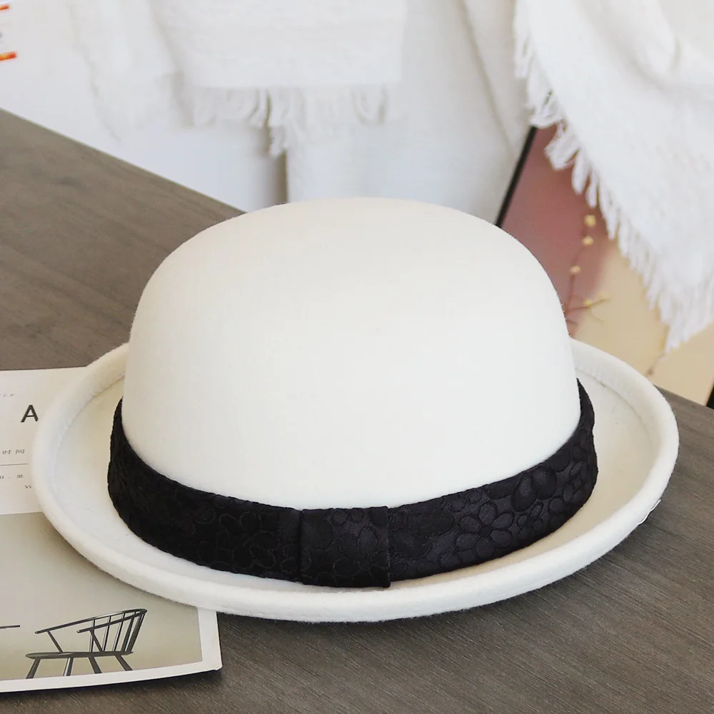 Fall And Winterretro Sheep Woolen Bowler Hat Women's Rolled Felt Hat Fashioneasiest For Match Fisherman Hat Women's Trendy