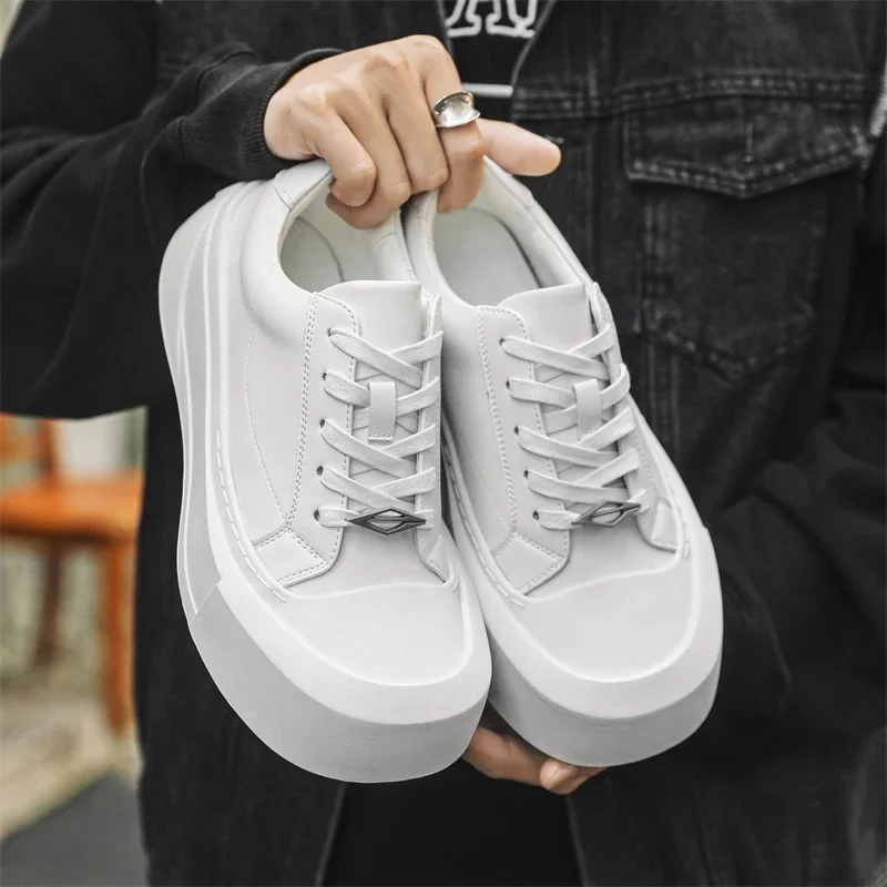 

Men White Chunky Sneakers Shoe Casual Leather Shoes Business Shoes for Men Fashion Men Dress Shoes Designer Platform Sneakers
