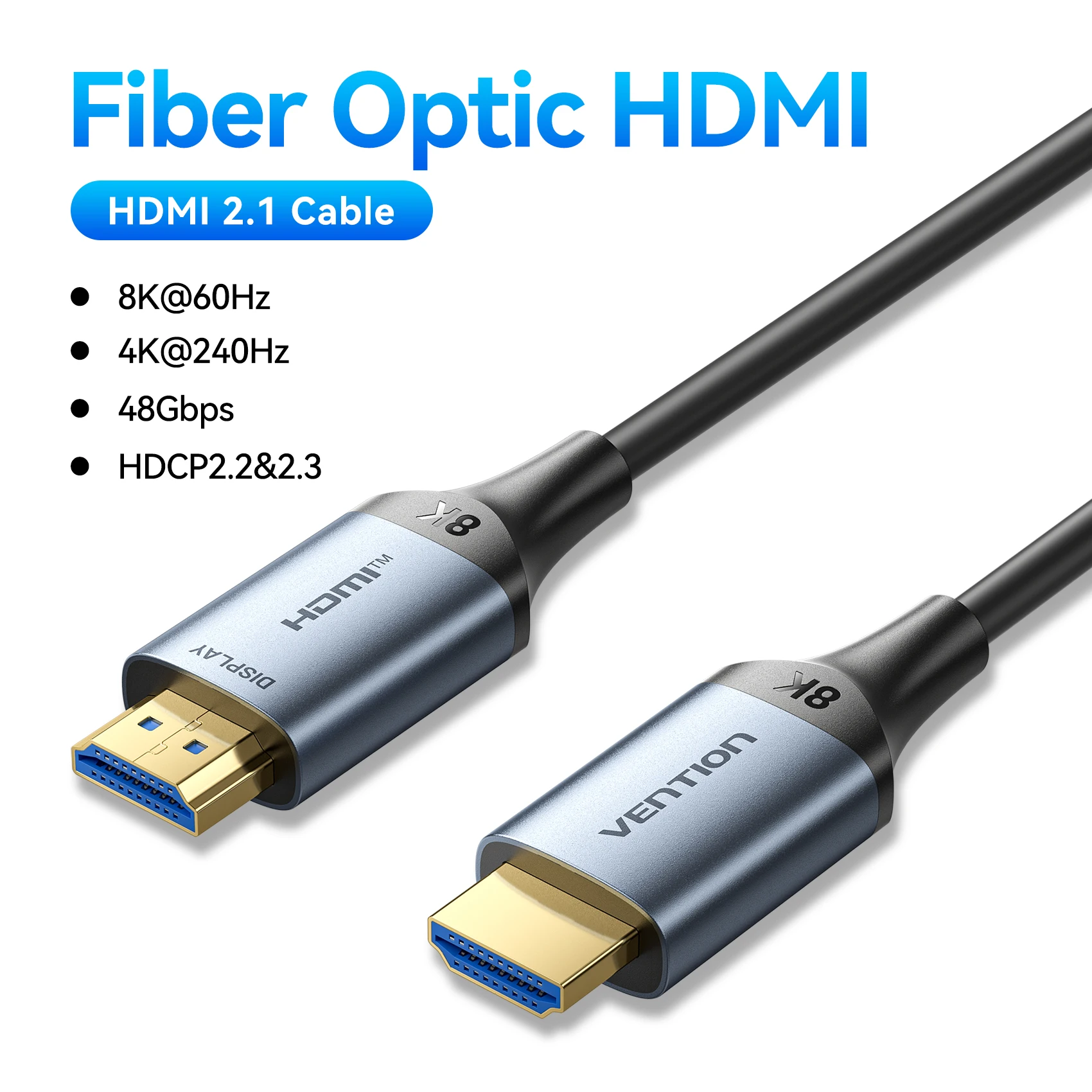 Vention 8K glasvezel HDMI 2.1-kabel 4K240Hz Dynamische HDR/VRR/ALLM/HDCP 2.3 Compatibel voor Samsung LG TV Box PC PS5/4 HDMI-kabel