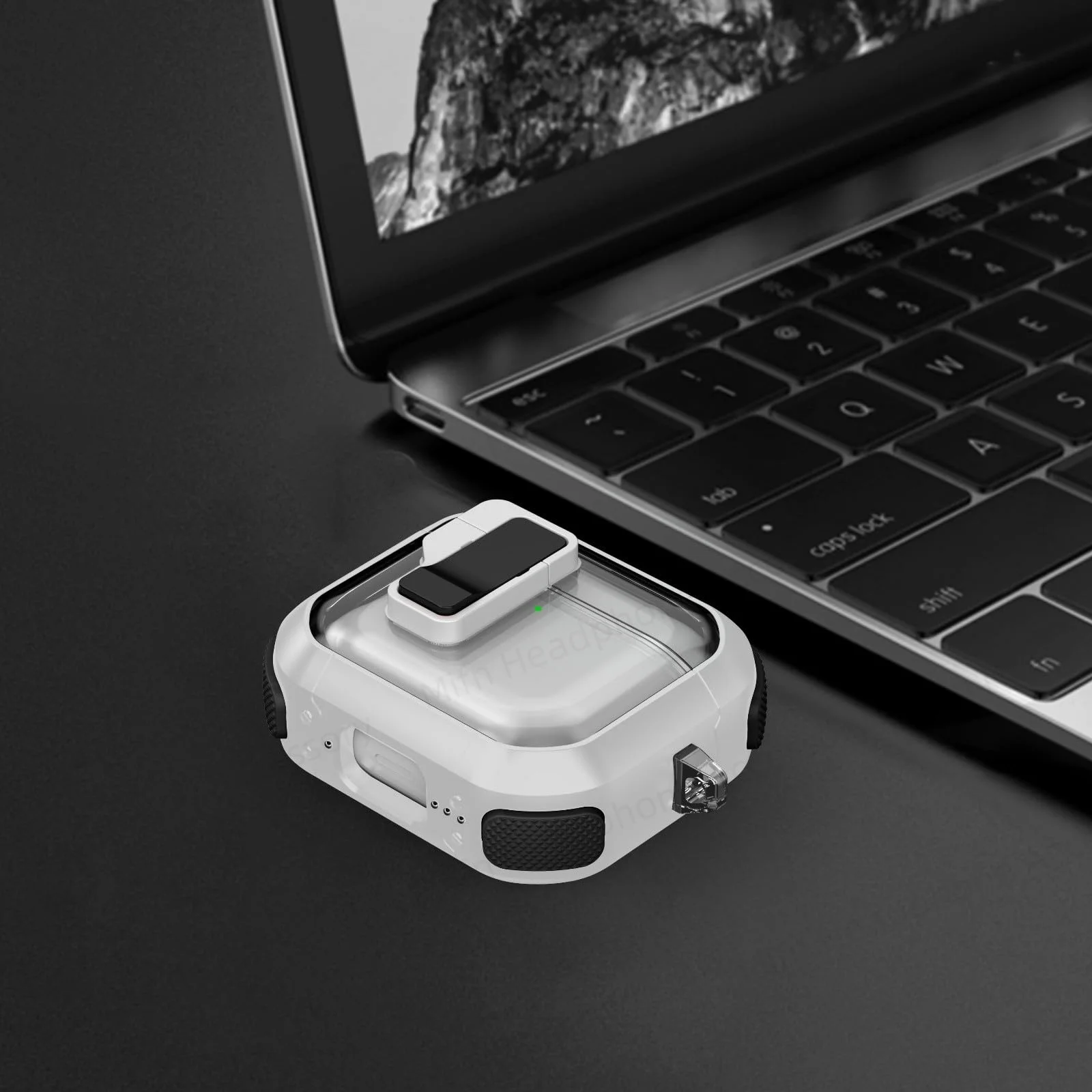 Funda de bloqueo seguro para AirPods 4, funda protectora a prueba de golpes con Kit de limpieza, llavero con cordón para hombres y mujeres, funda para Airpods 4 ANC