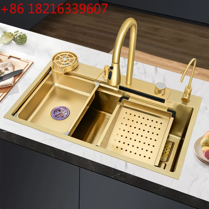 

304 stainless steel vegetable basin large single slot under the counter kitchen vegetable sink thickened