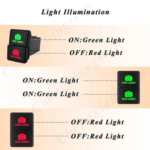Imagen 2 del producto Interruptor de botón doble, calentador de espejo, casillero frontal todoterreno 4x4 para Toyota 4Runner Hilux Prado RAV4 Suzuki Jimny Tundra