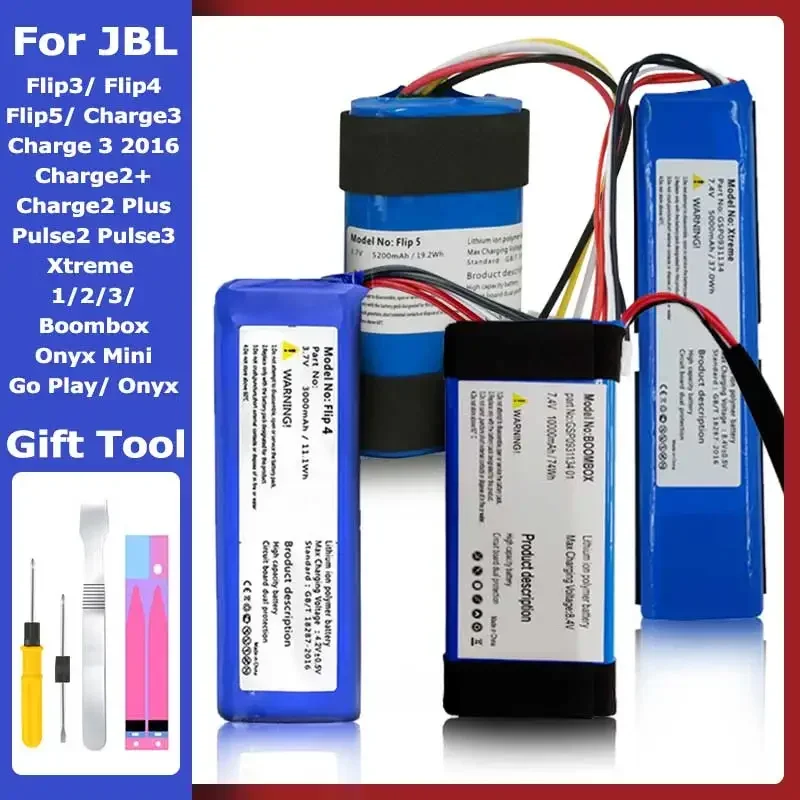 2023 Origina Battery for JBL Charge Flip Pulse Xtreme 1 2 3 4 5 for Harman Kardon Go Play Onyx Mini Speaker Bateria