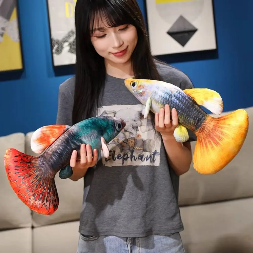 ตุ๊กตาสัตว์จําลอง Guppy ของเล่นตุ๊กตาการ์ตูนกอดหมอนการ์ตูนตุ๊กตายัดไส้ตุ๊กตานุ่ม 40/60 ซม.ปลาอะนิเมะหมอนตุ๊กตา