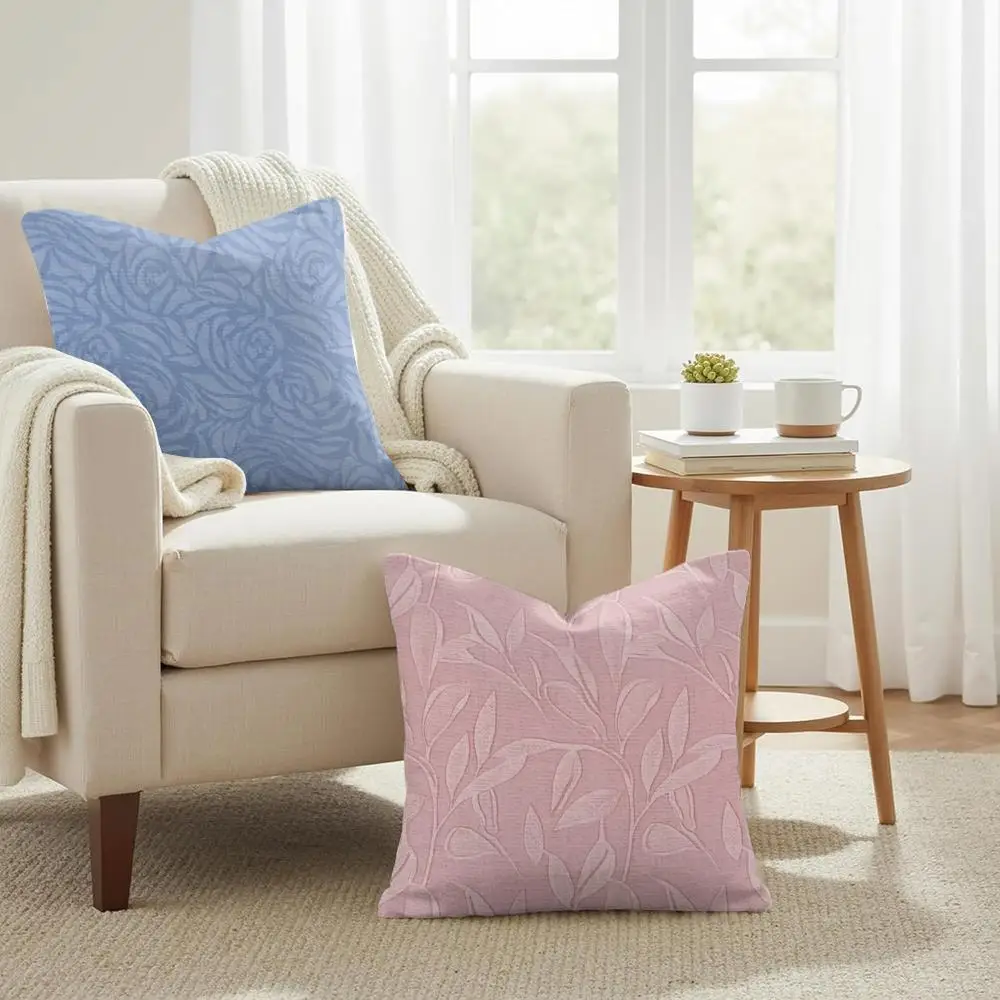 Morandi Color Pattern Cushion Cover Double-Sided Printed Organic Linen Pillow Cover, Decorative for Sofa Home
