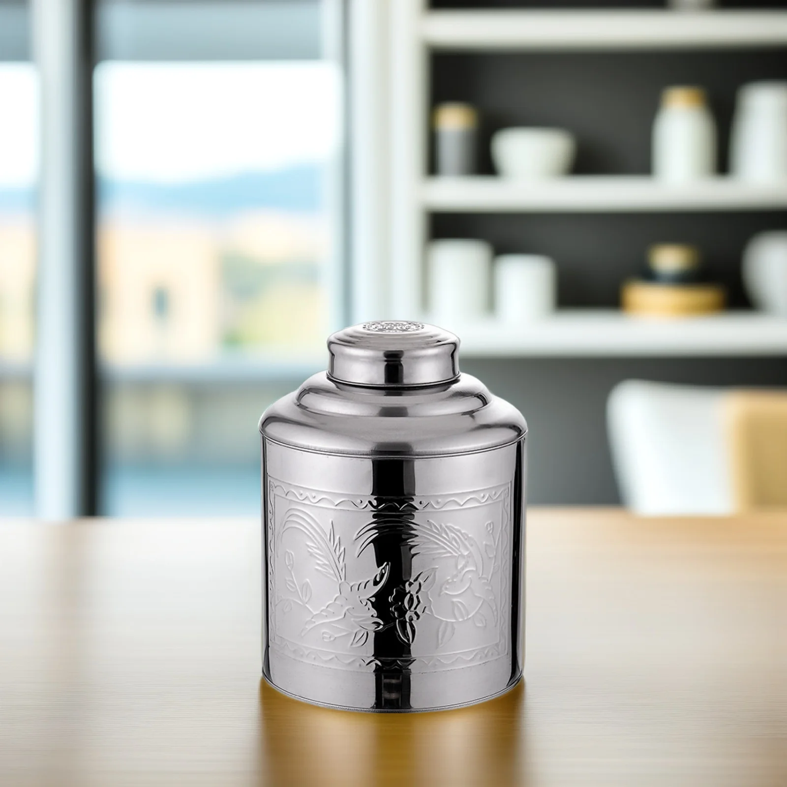 

Stainless Steel Canister 500g Capacity Airtight Portable Tea Storage Container For Loose Leaf Tea Coffee Grain Sugar