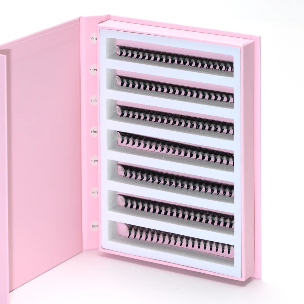 Ultra-speed Promade แฟน 3D-14D Pointy บางฐาน 1000 แฟน Rapid Mega รัสเซีย Premade แฟน Lash Extension แต่งหน้าเครื่องมือ