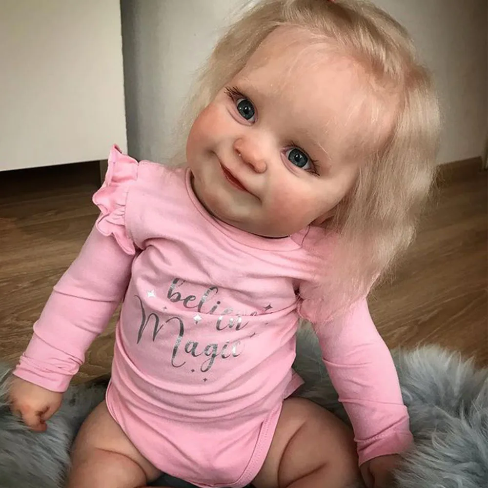 

50CM Maddie Reborn Toddler Doll Baby Blond Hair Rooted 3D Skin Painted Visible Veins Collectible Art Bebe Reborn Children Gift