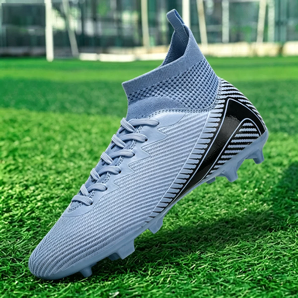 

AG FG Athletic Soccer cleats Soft PU Woven Fabric TPU Long Studs Sole Abrasion Resistant Cost-effective for Daily Play