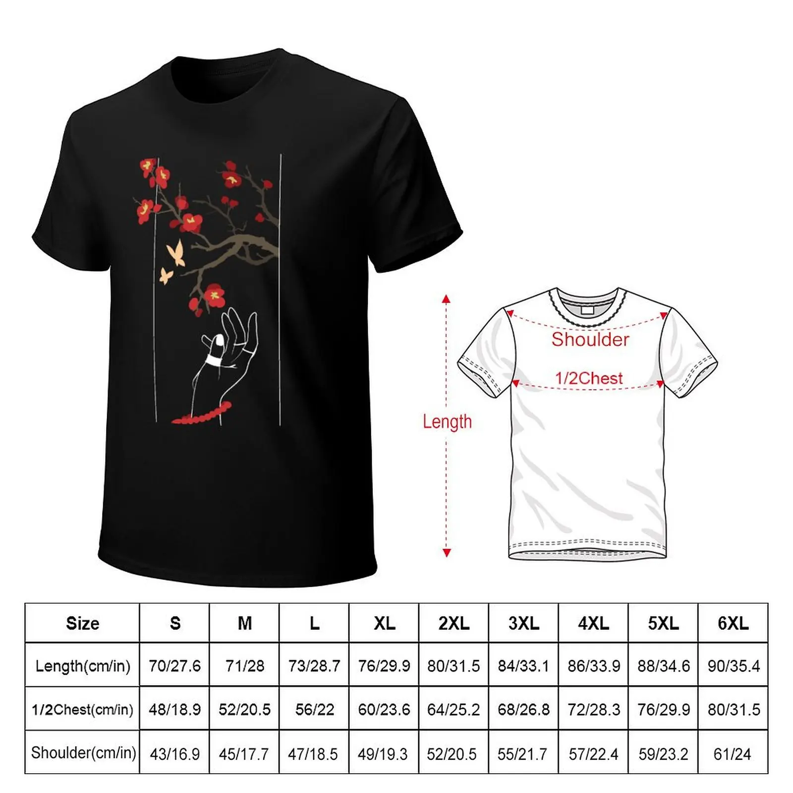 Picking Plum Blossoms - Genshin Hu Tao T-Shirt summer top Blouse men clothing