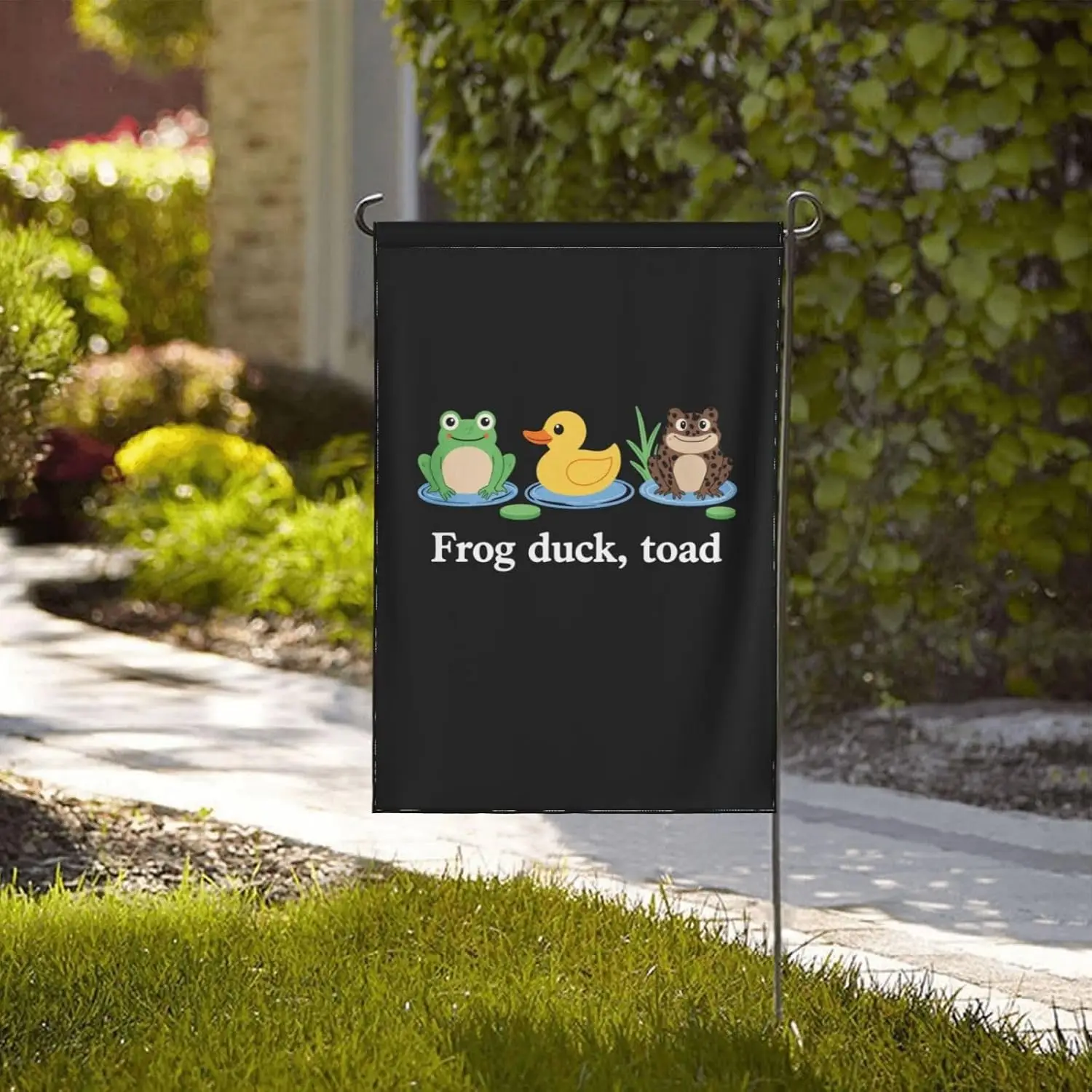 Frog Duck Toad Zoological Protest Garden Flags 12x18 Double Sided for Yard yyi