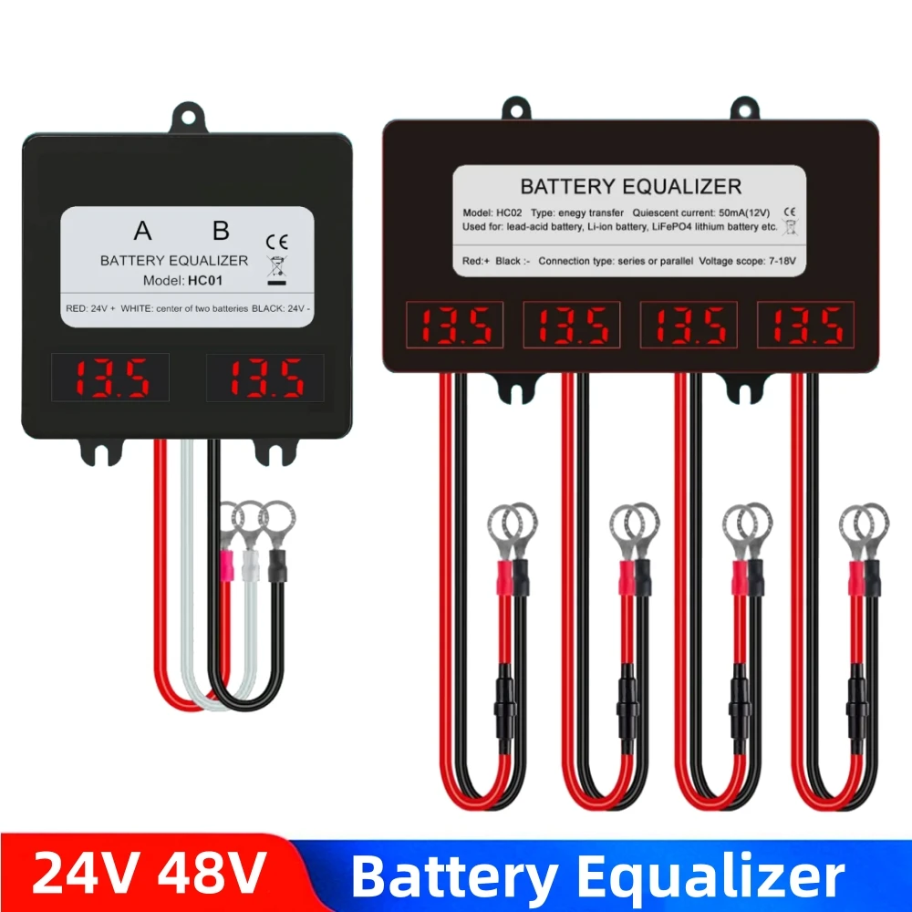 

LED Display Battery Equalizer 24V 48V Solar Controller Battery Charge Voltage Balancer For 2X12V 4X12V Lead-Acid/Lithium/LiFePO4