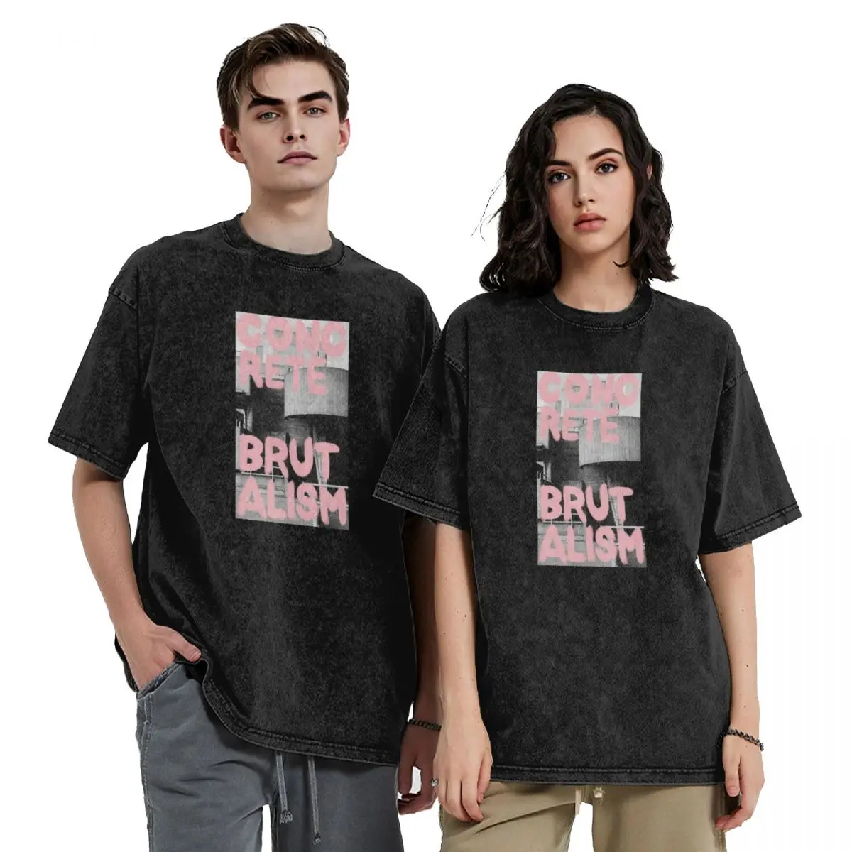 

Concrete Brutalism Pink T-Shirt custom shirt kawaii clothes summer shirt anime t shirts oversized t shirt men