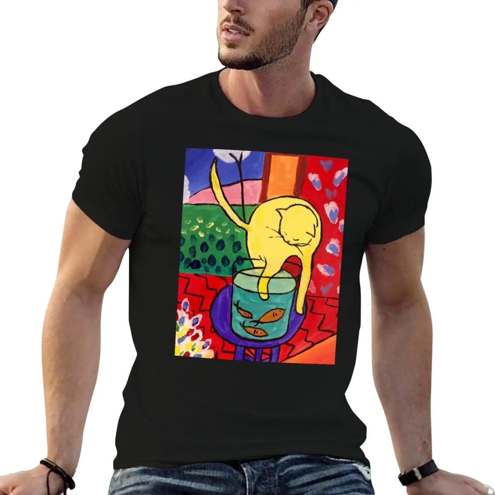 Red Cat Fish T-Shirt Aesthetic clothing boys whites Men's t-shirts