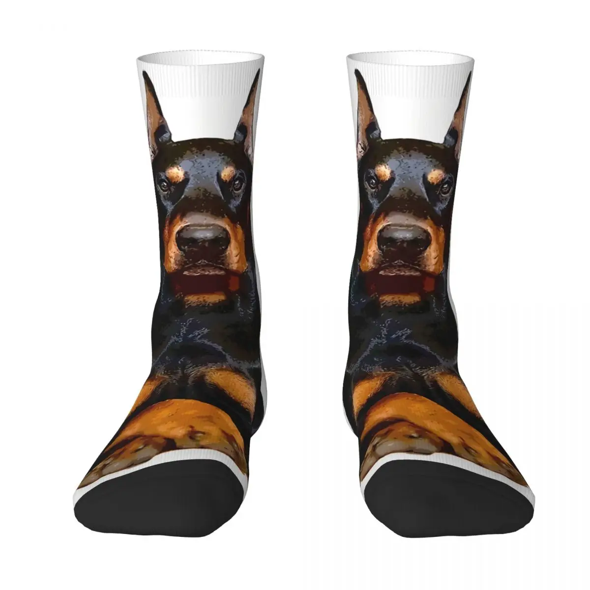 Doberman Guards Me - Dobermann Pinscher Dog Unisex Winter Socks Hip Hop Happy Socks Street Style Crazy Sock