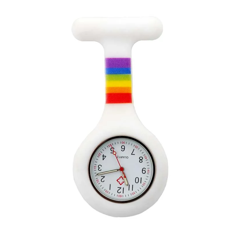 Pride LGBT rainbow Silicone Digital Nurse Watch Fob Pocket nursing gift Watch Brooch Lapel Medical Nurse Quartz Watch Doctor